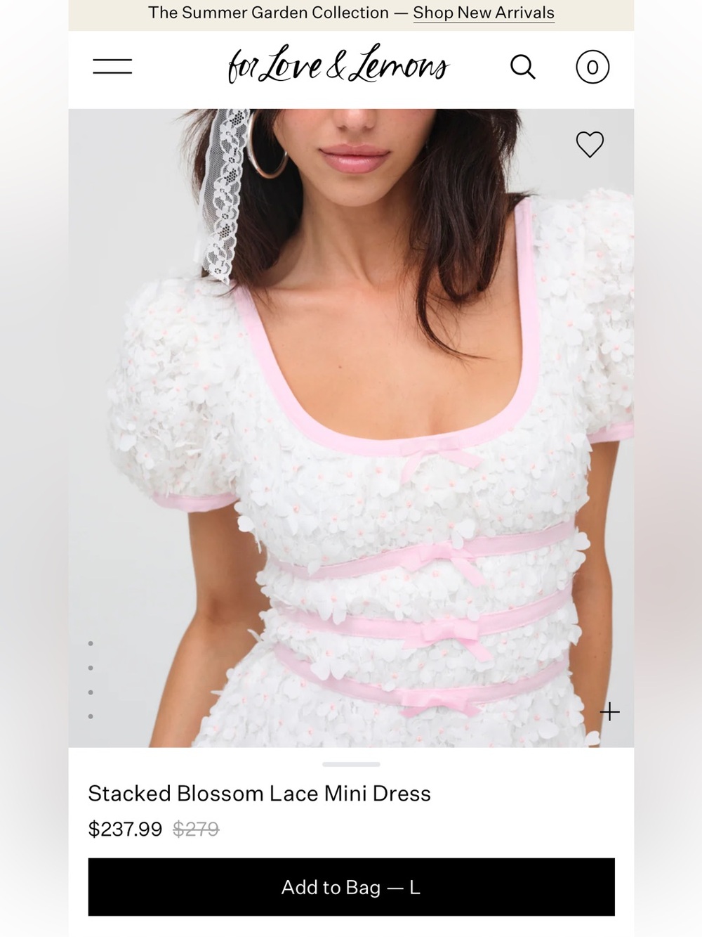 For Love and Lemons Stacked Blossom Lace Mini Dress - Picture 5 of 14